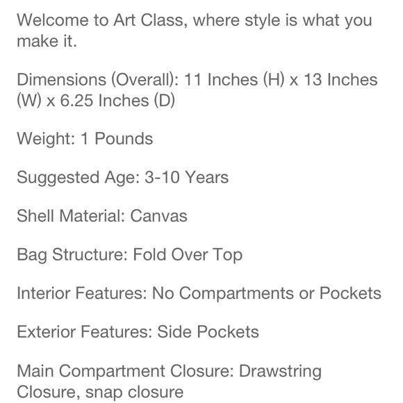 Kids Backpack from Art Class - Picture 3 of 4